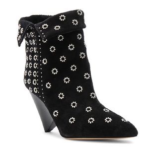 Isabel Marant Lakky Studded black suede booties 38